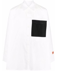 weißes und schwarzes Langarmhemd von Heron Preston