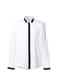 weißes und schwarzes Langarmhemd von Les Hommes