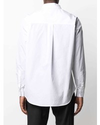 weißes und schwarzes Langarmhemd von Moschino