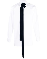weißes und schwarzes Langarmhemd von Maison Margiela
