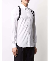 weißes und schwarzes Langarmhemd von Alexander McQueen