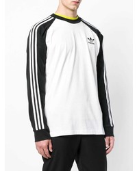 weißes und schwarzes Langarmshirt von adidas