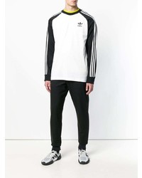 weißes und schwarzes Langarmshirt von adidas