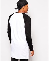 weißes und schwarzes Langarmshirt von Asos