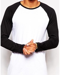 weißes und schwarzes Langarmshirt von Asos