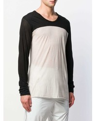 weißes und schwarzes Langarmshirt von Rick Owens