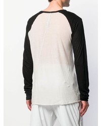 weißes und schwarzes Langarmshirt von Rick Owens