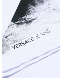 weißes und schwarzes Langarmshirt von Versace Jeans