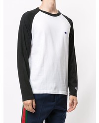 weißes und schwarzes Langarmshirt von Champion