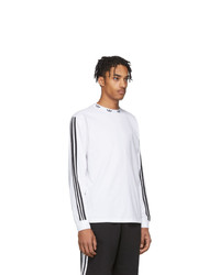 weißes und schwarzes Langarmshirt von adidas Originals