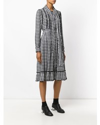 weißes und schwarzes Midikleid mit Vichy-Muster von Ermanno Scervino