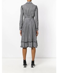 weißes und schwarzes Midikleid mit Vichy-Muster von Ermanno Scervino