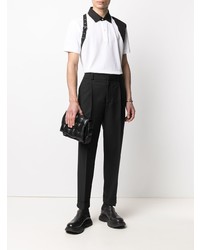 weißes und schwarzes Polohemd von Alexander McQueen