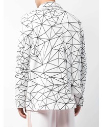 weißes und schwarzes Sakko mit geometrischem Muster von Comme Des Garcons Homme Plus