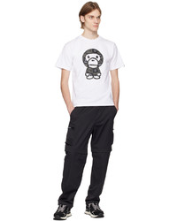 weißes und schwarzes Strick T-Shirt mit einem Rundhalsausschnitt von BAPE