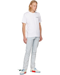 weißes und schwarzes Strick T-Shirt mit einem Rundhalsausschnitt von Off-White