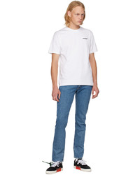 weißes und schwarzes Strick T-Shirt mit einem Rundhalsausschnitt von Off-White