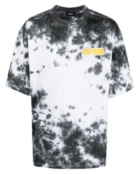 weißes und schwarzes Mit Batikmuster T-Shirt mit einem Rundhalsausschnitt von We11done