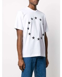 weißes und schwarzes T-Shirt mit einem Rundhalsausschnitt mit Sternenmuster von Études