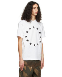 weißes und schwarzes T-Shirt mit einem Rundhalsausschnitt mit Sternenmuster von Études
