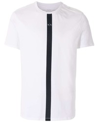 weißes und schwarzes T-Shirt mit einem Rundhalsausschnitt von Armani Exchange