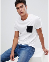 weißes und schwarzes T-Shirt mit einem Rundhalsausschnitt von ASOS DESIGN