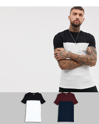 weißes und schwarzes T-Shirt mit einem Rundhalsausschnitt von ASOS DESIGN