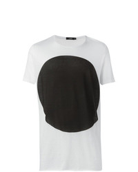 weißes und schwarzes T-Shirt mit einem Rundhalsausschnitt von Bassike