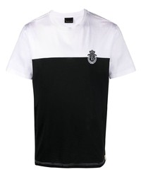 weißes und schwarzes T-Shirt mit einem Rundhalsausschnitt von Billionaire