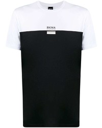 weißes und schwarzes T-Shirt mit einem Rundhalsausschnitt von BOSS HUGO BOSS