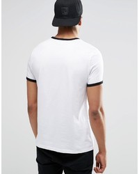 weißes und schwarzes T-Shirt mit einem Rundhalsausschnitt von Asos