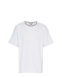 weißes und schwarzes T-Shirt mit einem Rundhalsausschnitt von Burberry