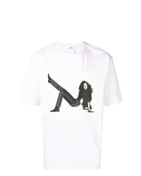 weißes und schwarzes T-Shirt mit einem Rundhalsausschnitt von Calvin Klein Jeans Est. 1978