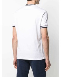 weißes und schwarzes T-Shirt mit einem Rundhalsausschnitt von Brunello Cucinelli