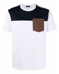 weißes und schwarzes T-Shirt mit einem Rundhalsausschnitt von Herno