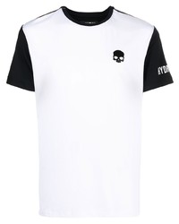 weißes und schwarzes T-Shirt mit einem Rundhalsausschnitt von Hydrogen