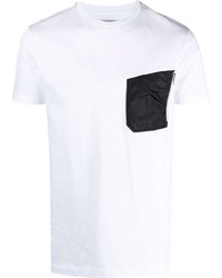 weißes und schwarzes T-Shirt mit einem Rundhalsausschnitt von Les Hommes