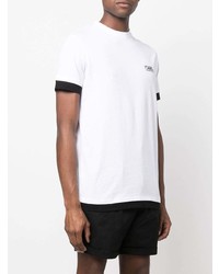 weißes und schwarzes T-Shirt mit einem Rundhalsausschnitt von Karl Lagerfeld