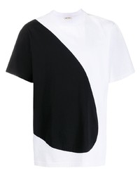 weißes und schwarzes T-Shirt mit einem Rundhalsausschnitt von Marni