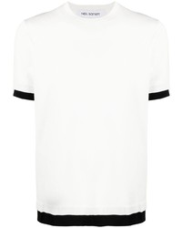 weißes und schwarzes T-Shirt mit einem Rundhalsausschnitt von Neil Barrett
