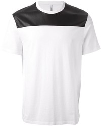 weißes und schwarzes T-Shirt mit einem Rundhalsausschnitt von Neil Barrett