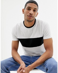 weißes und schwarzes T-Shirt mit einem Rundhalsausschnitt von New Look