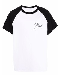 weißes und schwarzes T-Shirt mit einem Rundhalsausschnitt von Rhude