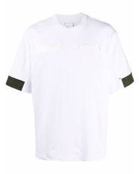 weißes und schwarzes T-Shirt mit einem Rundhalsausschnitt von Sacai
