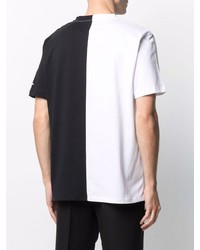 weißes und schwarzes T-Shirt mit einem Rundhalsausschnitt von Raf Simons X Fred Perry