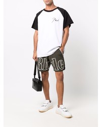 weißes und schwarzes T-Shirt mit einem Rundhalsausschnitt von Rhude