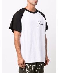 weißes und schwarzes T-Shirt mit einem Rundhalsausschnitt von Rhude