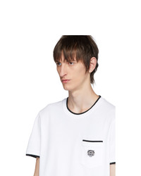 weißes und schwarzes T-Shirt mit einem Rundhalsausschnitt von Kenzo