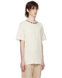 weißes und schwarzes T-Shirt mit einem Rundhalsausschnitt von Palm Angels