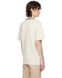 weißes und schwarzes T-Shirt mit einem Rundhalsausschnitt von Palm Angels